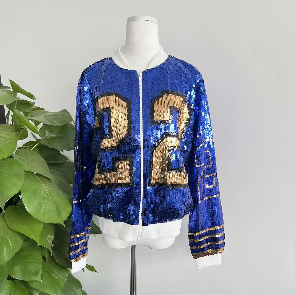 Greek zip up long sleeve sporty bat sleeved Sorority Sigma Gamma Rho Sequin  SGR 22 Sequin Jacket