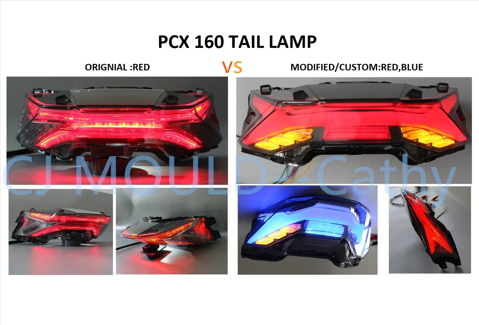 متوفر في المخزون JPA PCX 125 160 2021 الأصلي LED بدوره إشارة دراجة نارية الضوء الخلفي وقف مصباح لهوندا PCX150