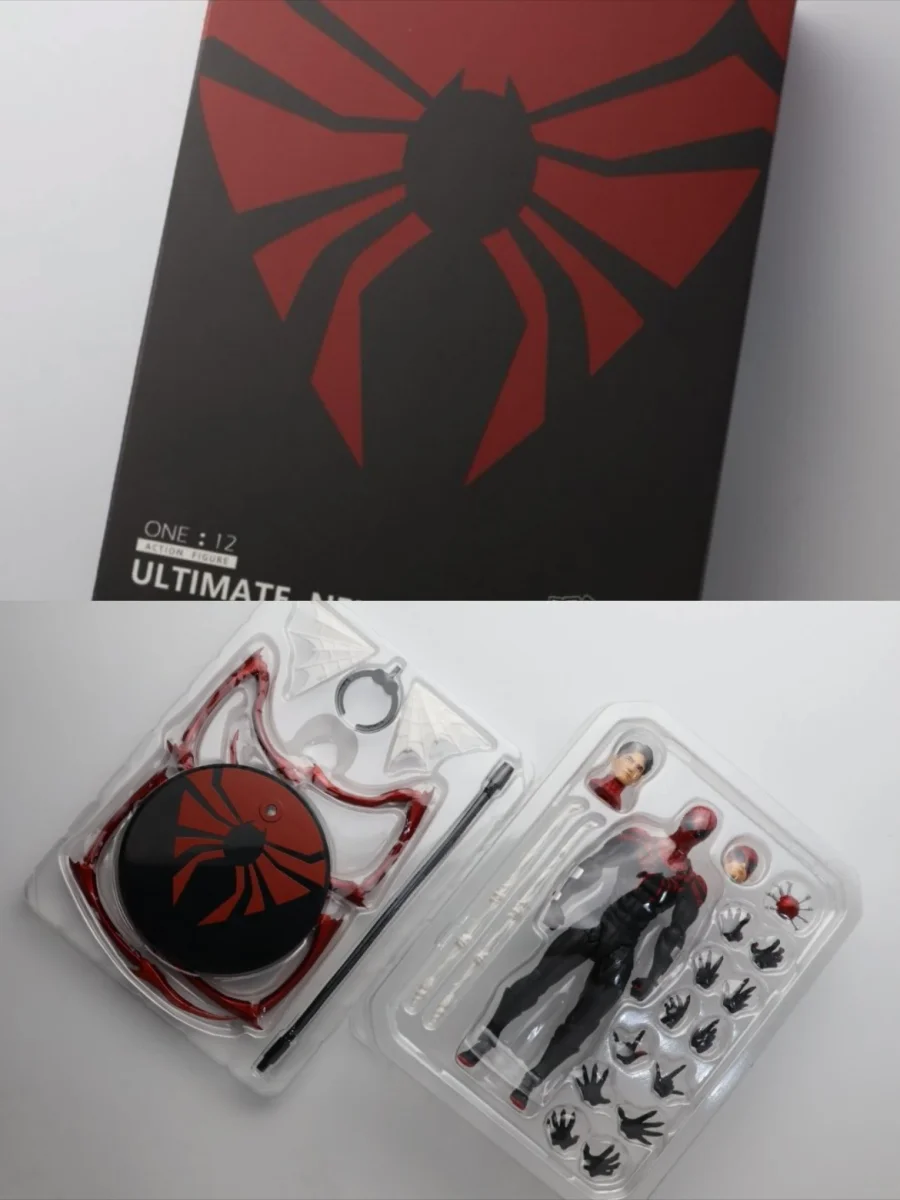 Mess Toys Superior Spiderman Figure The Black Neighbor Symbiotic Spider-Man Black Venom Suit Joint Action Figures Collect Toy