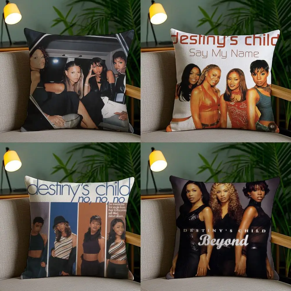 D-Destiny's Child BAND SINGER Pillow Case Cushion Cover Soft Washable Pillow Case Multi-Scene For Couch Bed Travel Office Use