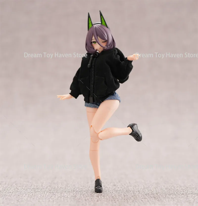 99S Series 1/12 Female Sports Spliced Zipper Coat Clothes Model For 6‘’ BJD Snail shell Shouwu Kotobukiya Romankey Action Figure