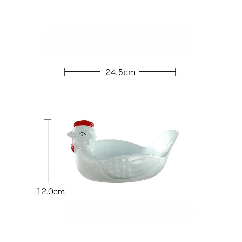 1PC Rooster Plate Bowl Creative Personality Ceramic Plate Artistic Conception Dishes Characteristic Hand-painted Tableware