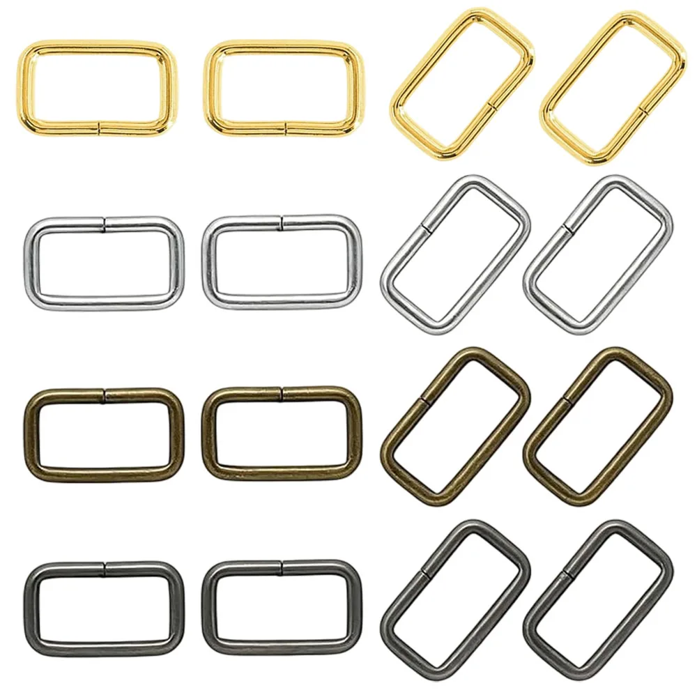 20 stuks geassorteerde metalen rechthoekige ringen, riemgespen voor riemen, tassen en DIY-accessoires – 10mm / 15mm / 20mm / 25mm / 32mm / 38mm