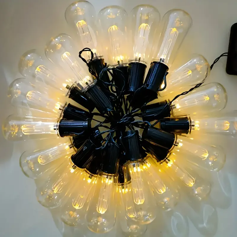 Guirxiété solaire LED d'extérieur, ampoule Edison étanche IP65, rétro vintage, guirxiété de Noël, décoration de fête de jardin, lampe dégradée