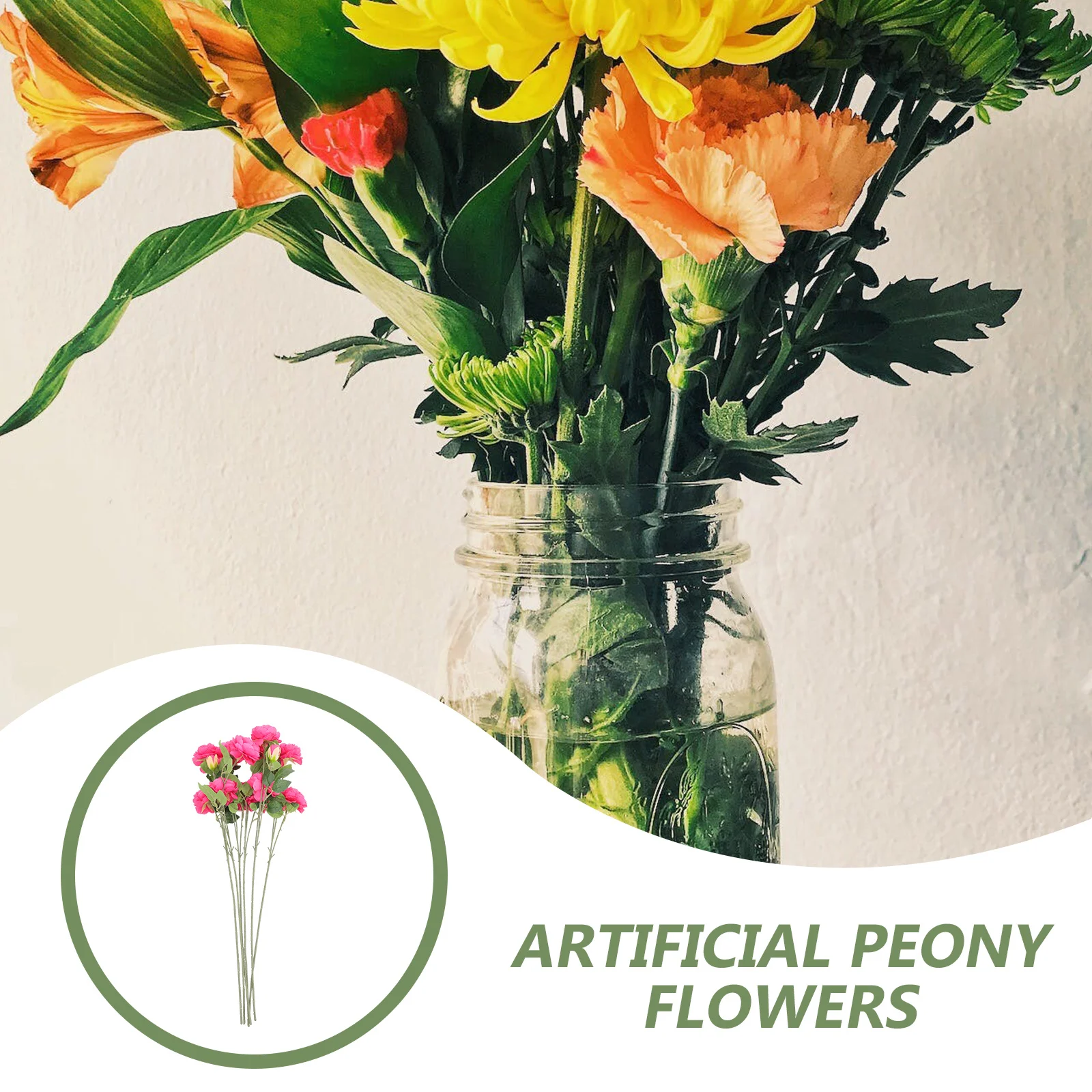 

6pcs Artificial Peony Bunches Lifelike Fake Flower Stem Decor For Wedding Crafts Party Decorations Outdoor Indoor Use Weather