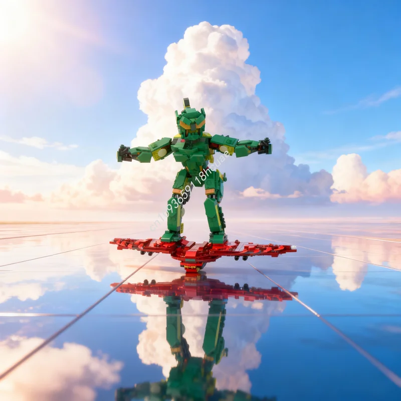 657 elementów MOC Creator 3 1 Model Zielonego Goblina Klocki Konstrukcyjne Prezenty Świąteczne Zabawki Architektoniczne Składanie DIY Edukacja Kreatywność Pomysł