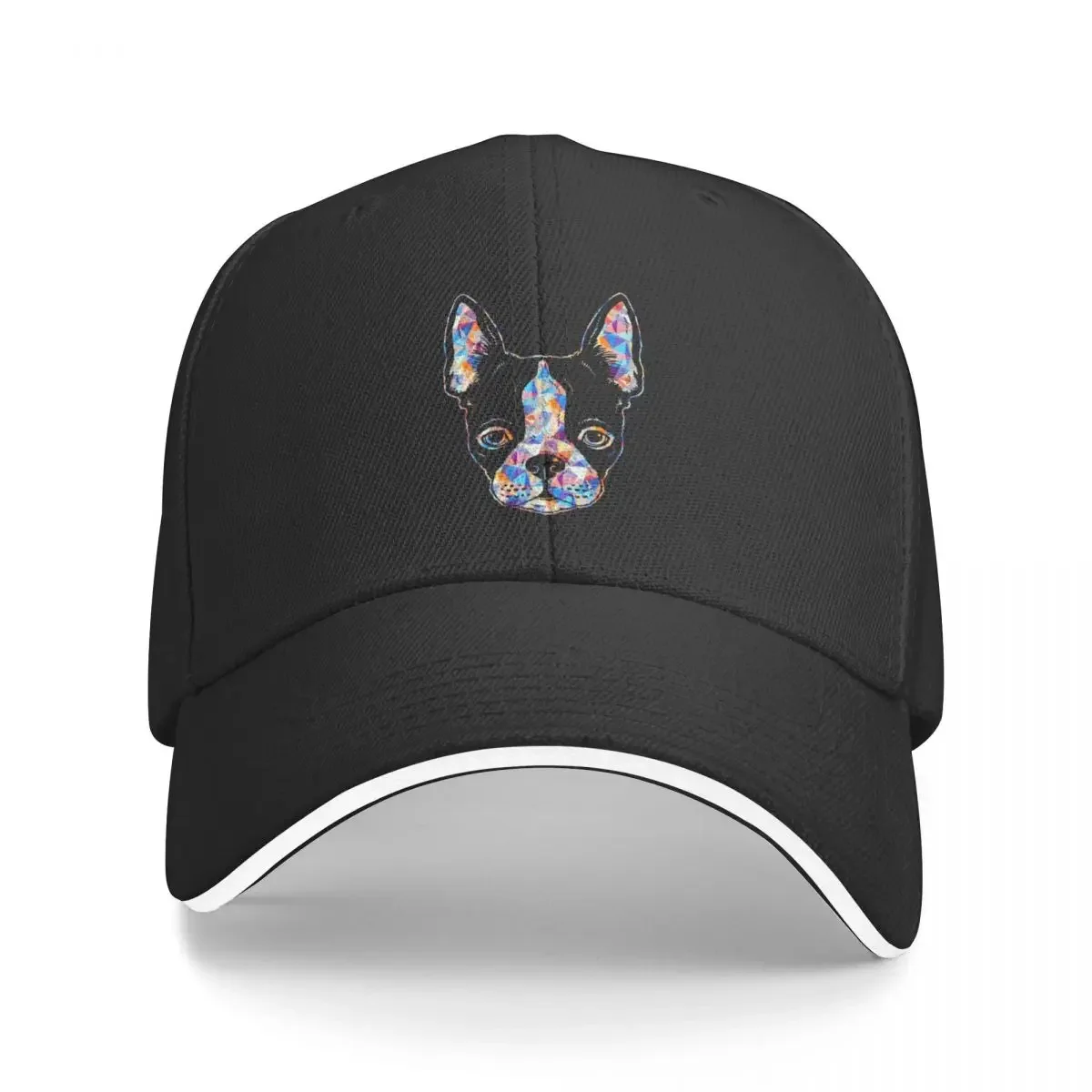 Cool And Awesome Boston Terrier Geometric Baseball Cap funny hat Streetwear Girl Men's