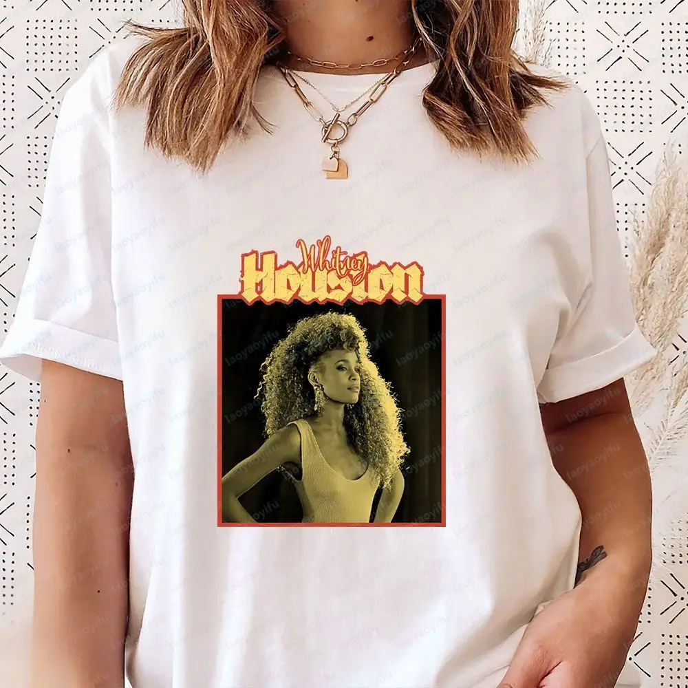 Whitney Houston - Adult Humorous Sketch Style Casual Trendy Multi-Purpose Men's and Women's Round-neck T-Shirt