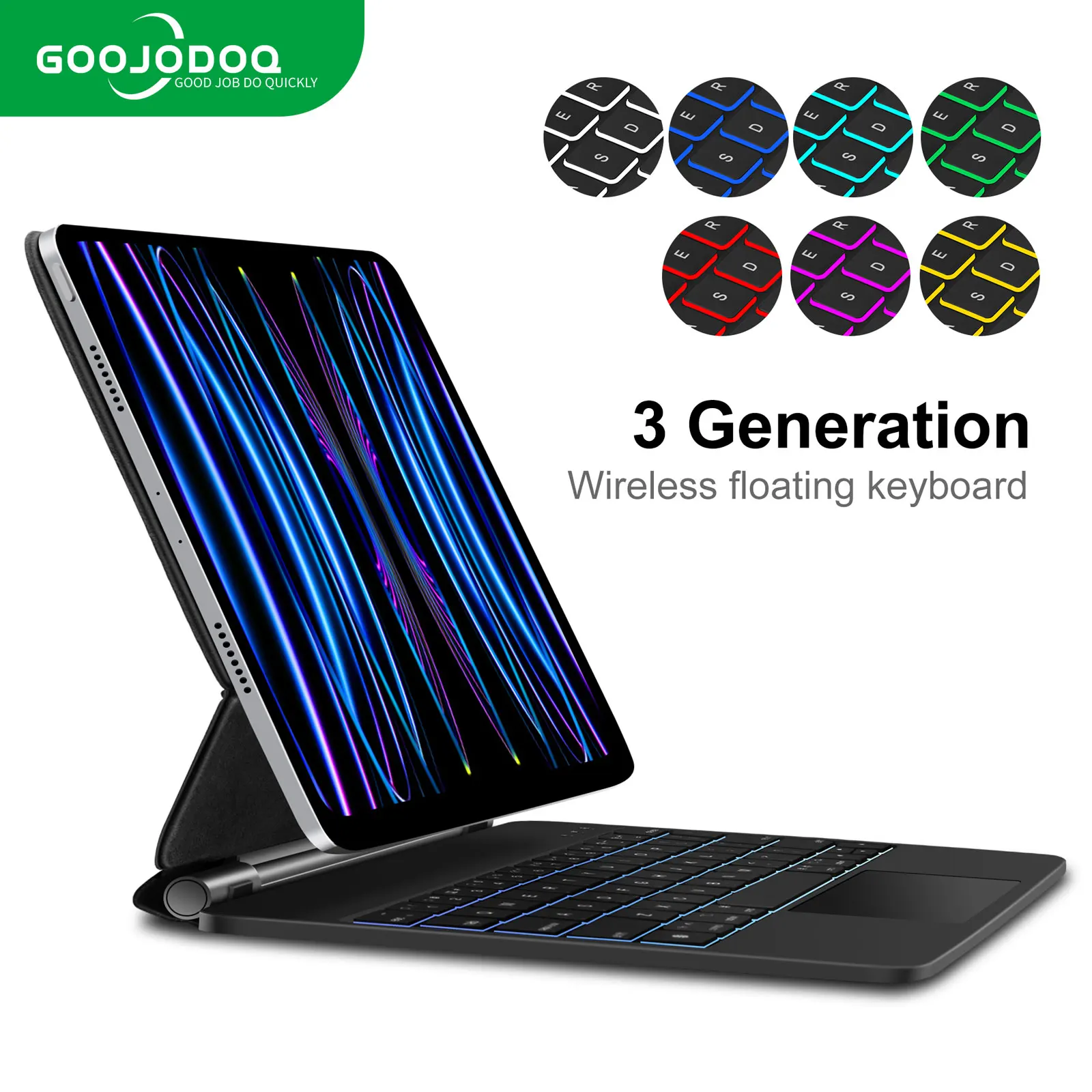 

Goojodoq Magic Keyboard for Ipad Air 11 M2 M3 Air4 Air 5 for Ipad Pro 11 2018-2022 Multi-Touch Trackpad Keyboard