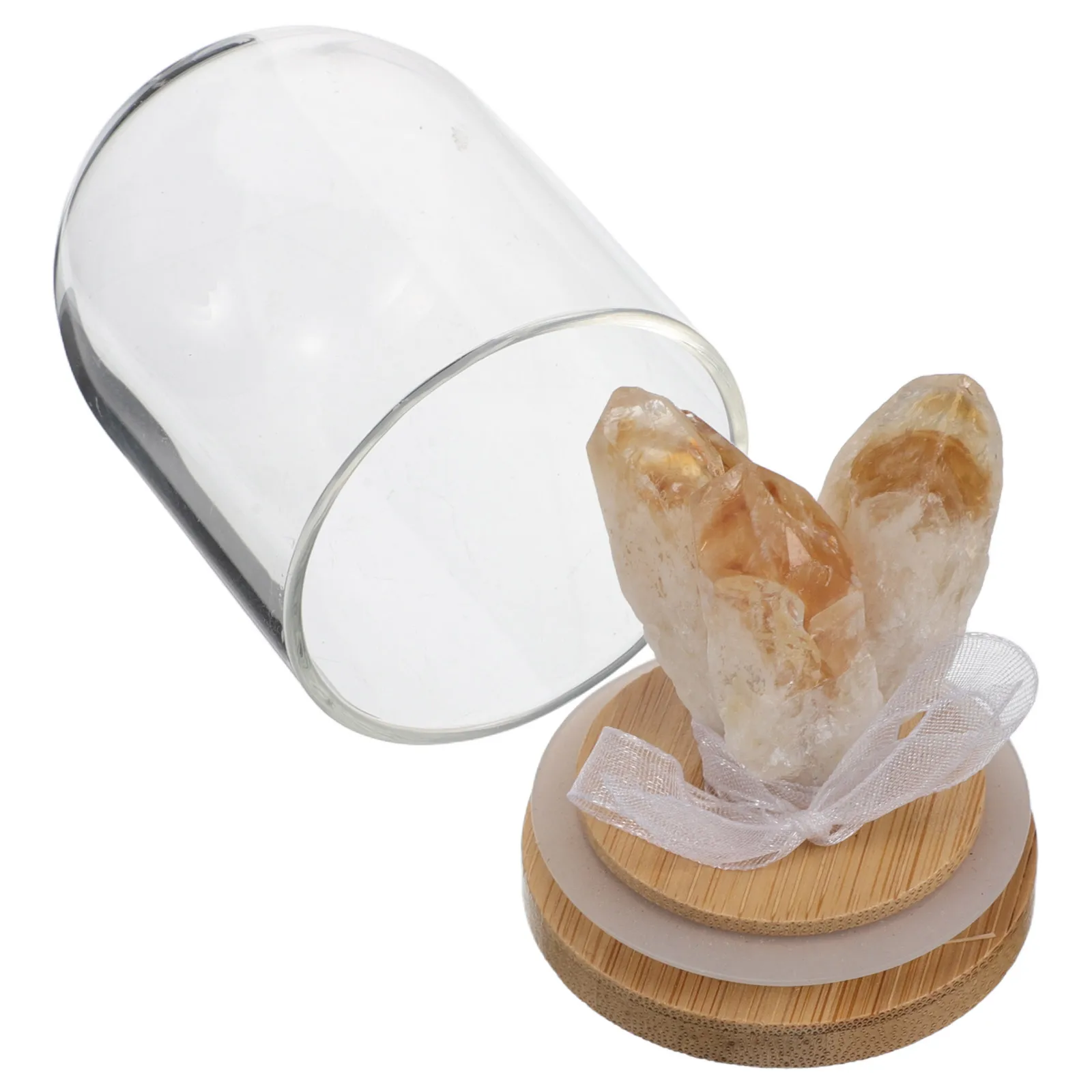 

1pcs Crystal Tooth Micro Landscape Wishing Bottle Office Desk Decor Miniature Natural Specimen Stone Ornament