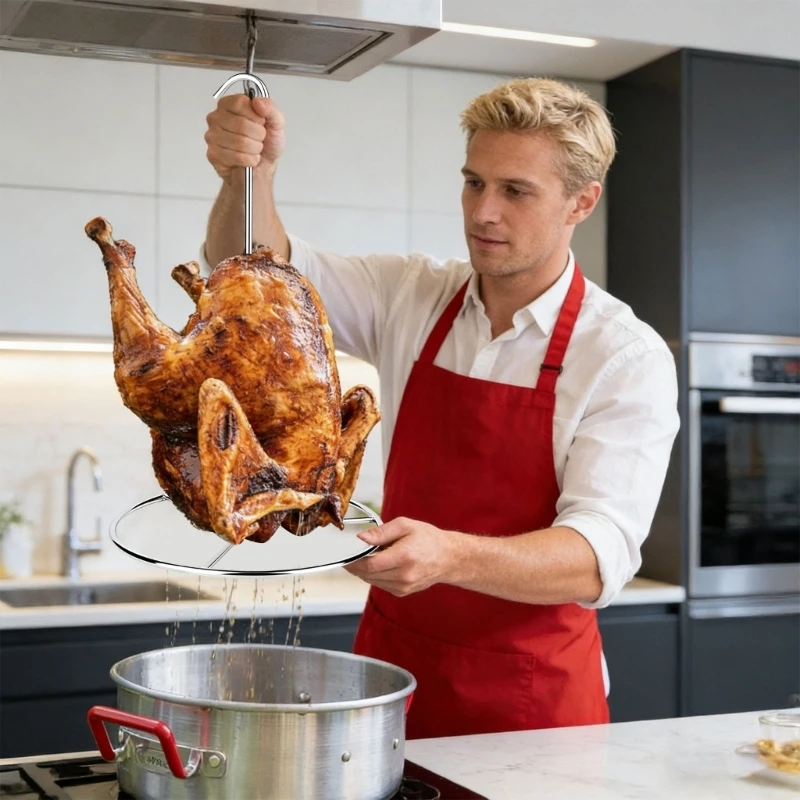 M4YC Heavy Stainless Steels Turkey Roaster Design Oven BBQ Even Heat Cooking Result