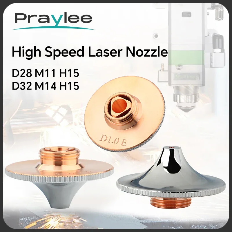 High Speed Laser Cutting Nozzle D28 D32 M14 M11 Single Double Laser Head Nozzles Raytools Precitec Hans Cutting Machine Parts