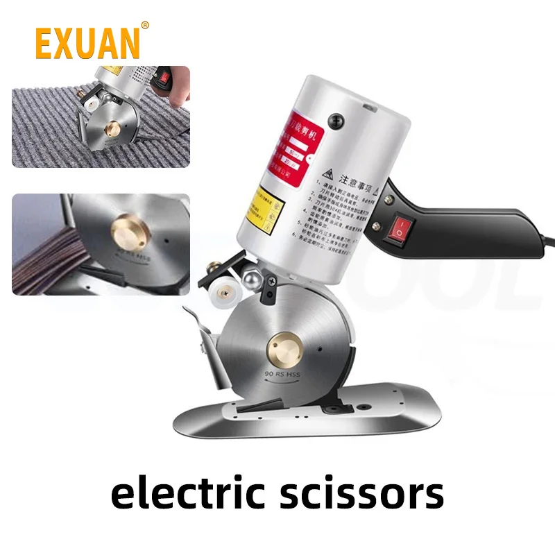 

C-90 Alloy Steel Electric Round knife Cutting Machine Clothing Electric Scissors leather Cloth Paper Hand-held Electric Scissors