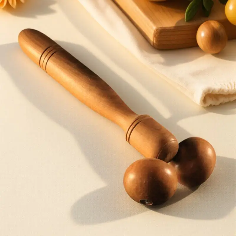 أسطوانة تدليك خشبية لاسترخاء الجسم بالكامل وتخفيف آلام الأنسجة العميقة وعصي تدليك للرقبة والكتف والساقين الخلفية #1