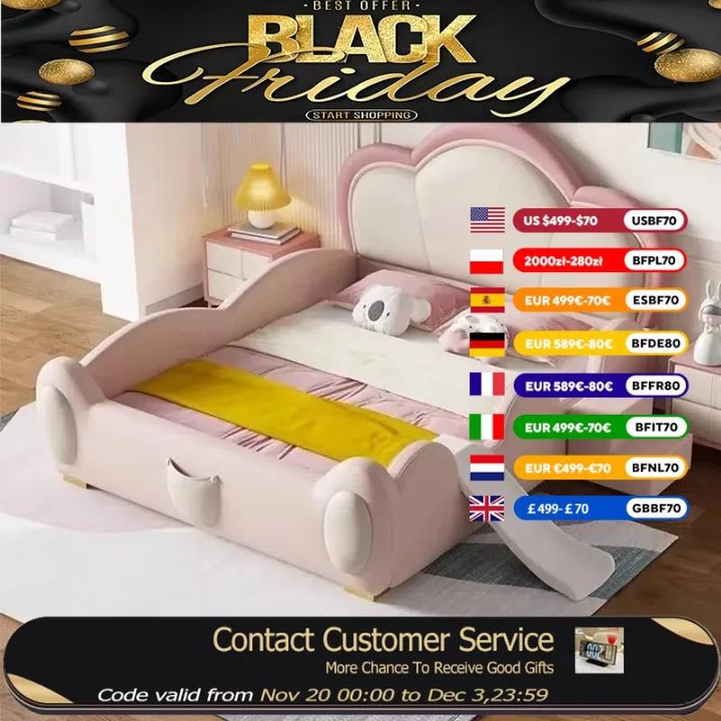 

Nordic House Decoration Kids Bed Frame Comforter Girls Bedroom Children Beds Princess Modern Style Letto Bambini Kids Furniture