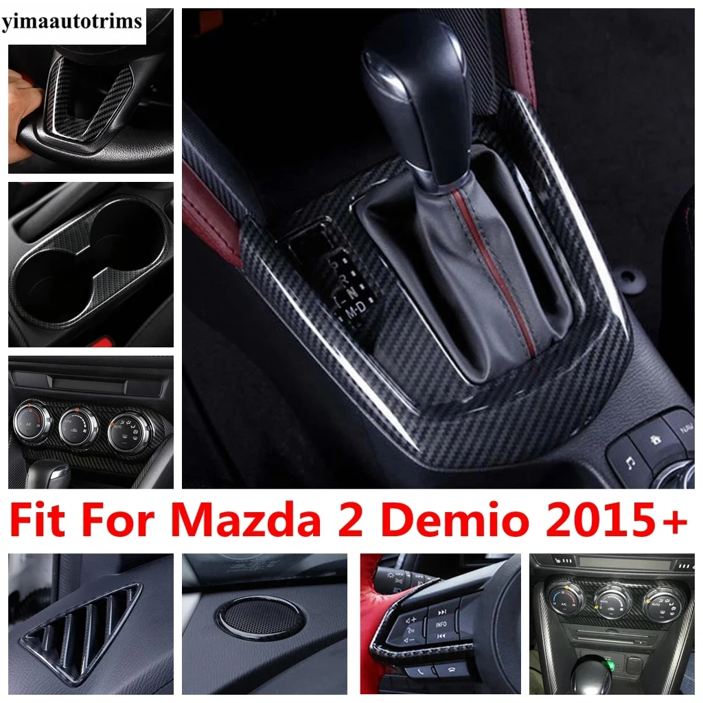 

Center Control AC Air Conditioning / Gear Shift Panel / Steering Wheel Cover Trim ABS Accessories For Mazda 2 Demio 2015 - 2023