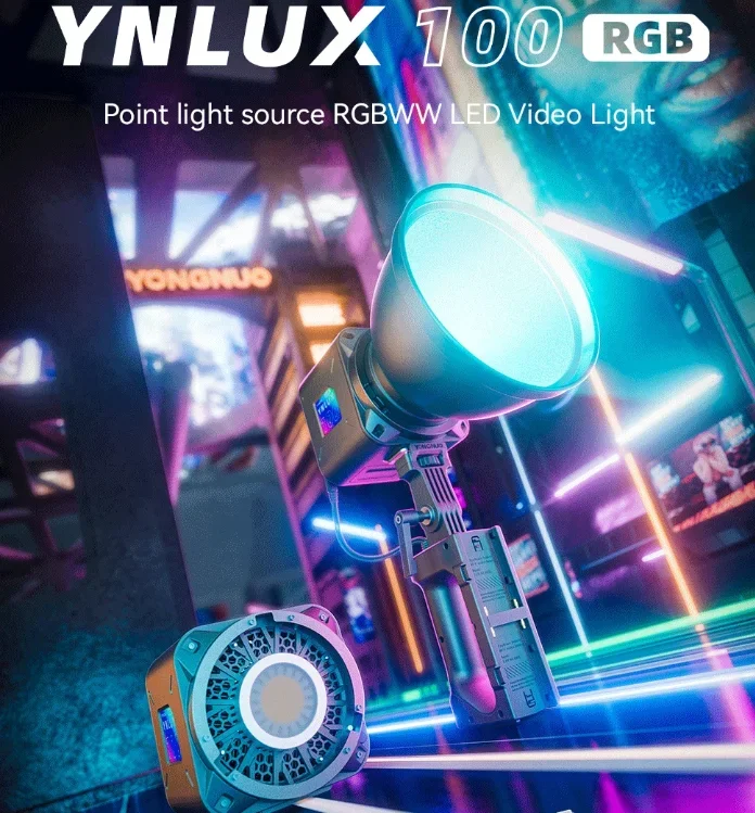 100W RGB LED Video Light YNLUX100RGB 2700K-10000K Bi-color Photography Studio Lighting Kit with Bag