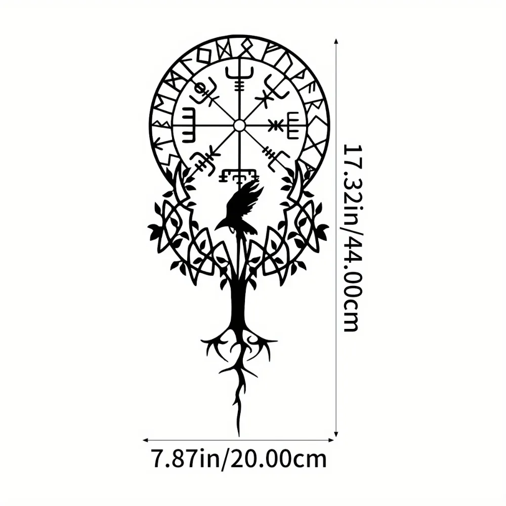 CIFBUY Metal Wall Art Viking Vegvisir Compass Nordic Decor Meaningful Amulet Protector Gift Indoor Outdoor Hanging Sign