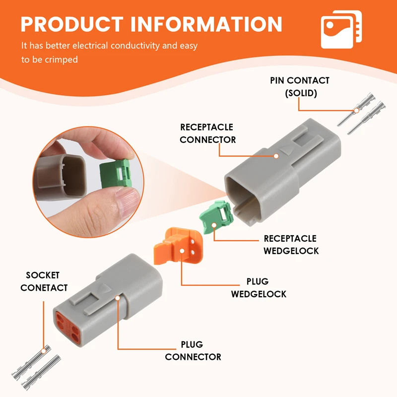 1 BOX For Deutsch DT Series Waterproof Wire Connector Kit DT06-2 3 4 6S DT04-2 3 4 6P Automotive Sealed Plug