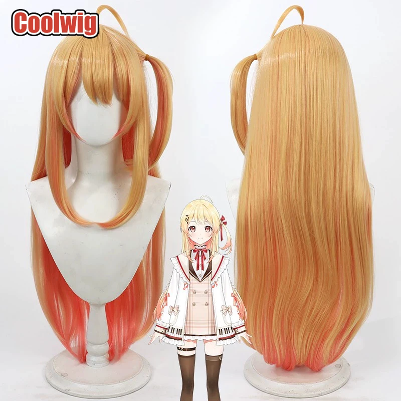 Coolwig Synthetic Hair Otonose Kanade Cosplay Wigs Virtual YouTuber Otonose Kanade 70cm Blonde Mixed Pink Wig Heat Resistant