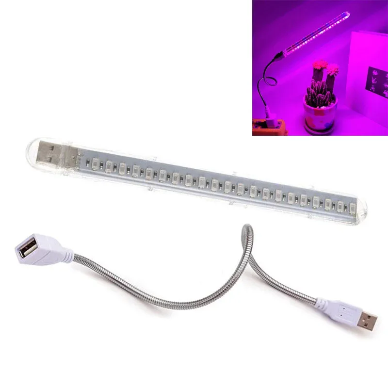 21 LED Plant Grow Light USB มินิดอกไม้ปลูกโต๊ะ Phyto โคมไฟสําหรับในร่มถังปลา Succulent