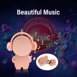 Cute Metal Music Man 128GB USB Flash Drive 64GB High-speed Pen Drive Flash Memory Stick 32GB Creative Wedding  U Disk Gift