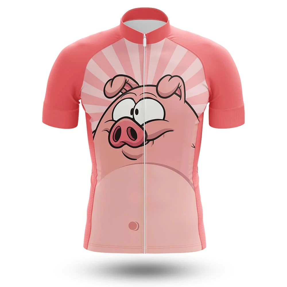 Cartoon Pink Pig Cycling Jersey Set for Men, Outdoor Sports Clothing, Bike Clothes, Breathable MTB Bicycle Cycling Suit, Summer