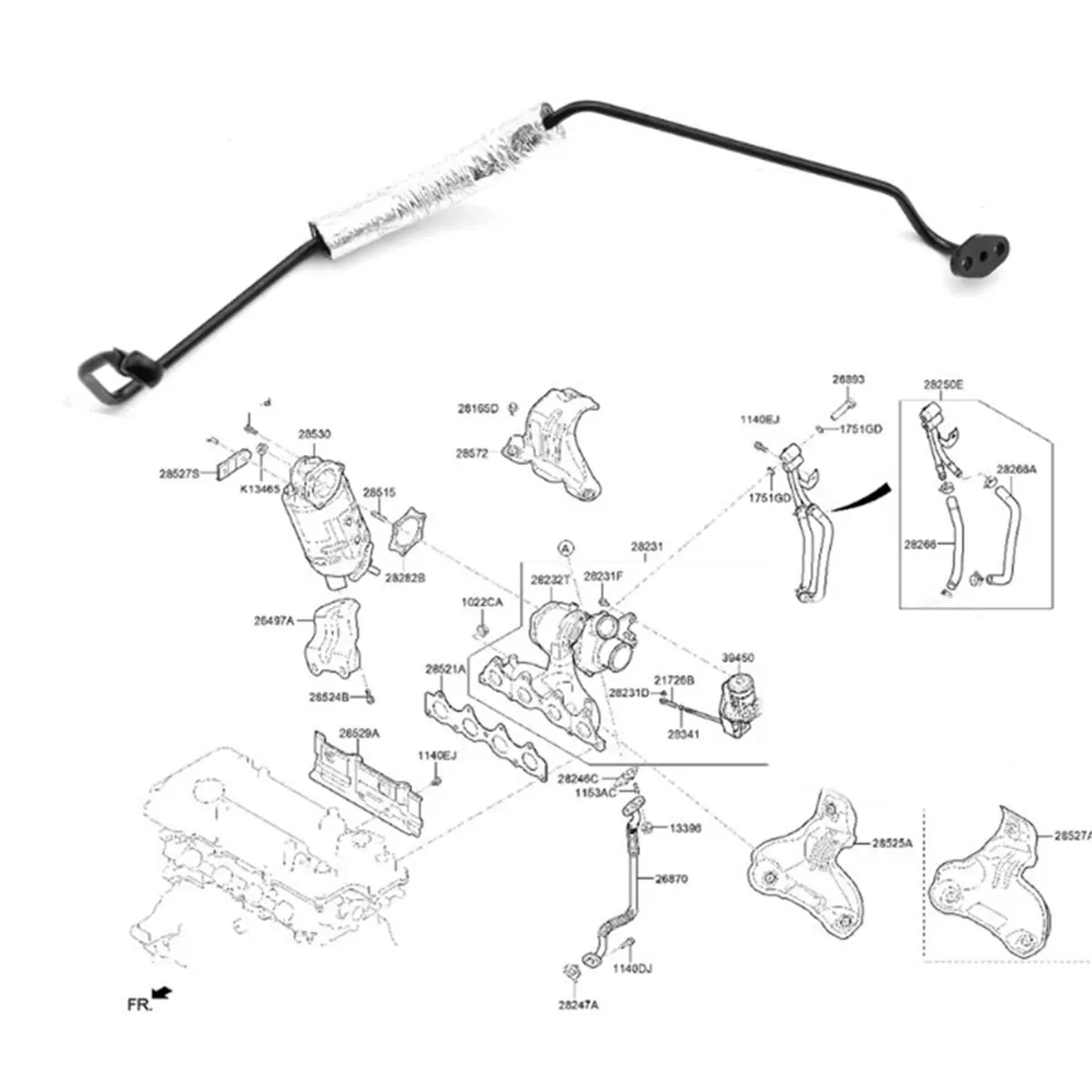 Turbolader-Kraftstoffversorgungsrohr für Kia Sportage für Santa Fe, Teilenummer 282402B710 28240-2B710, 1 Stück – Detail 9