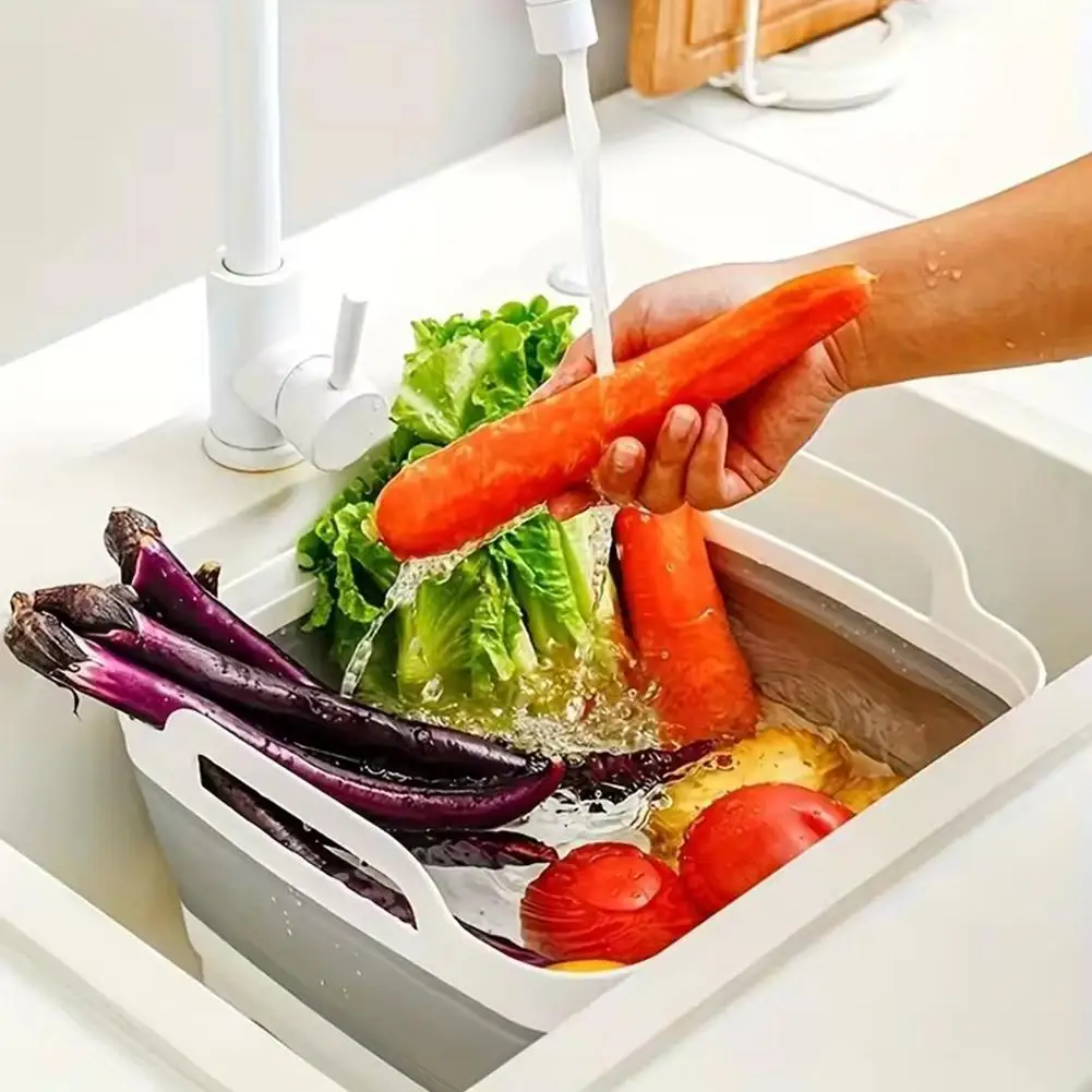 New Silicone Collapsible Bucket With Drain Plug Portable Folding Basin For Camping Fishing Picnics Large Capacity Easy Storage