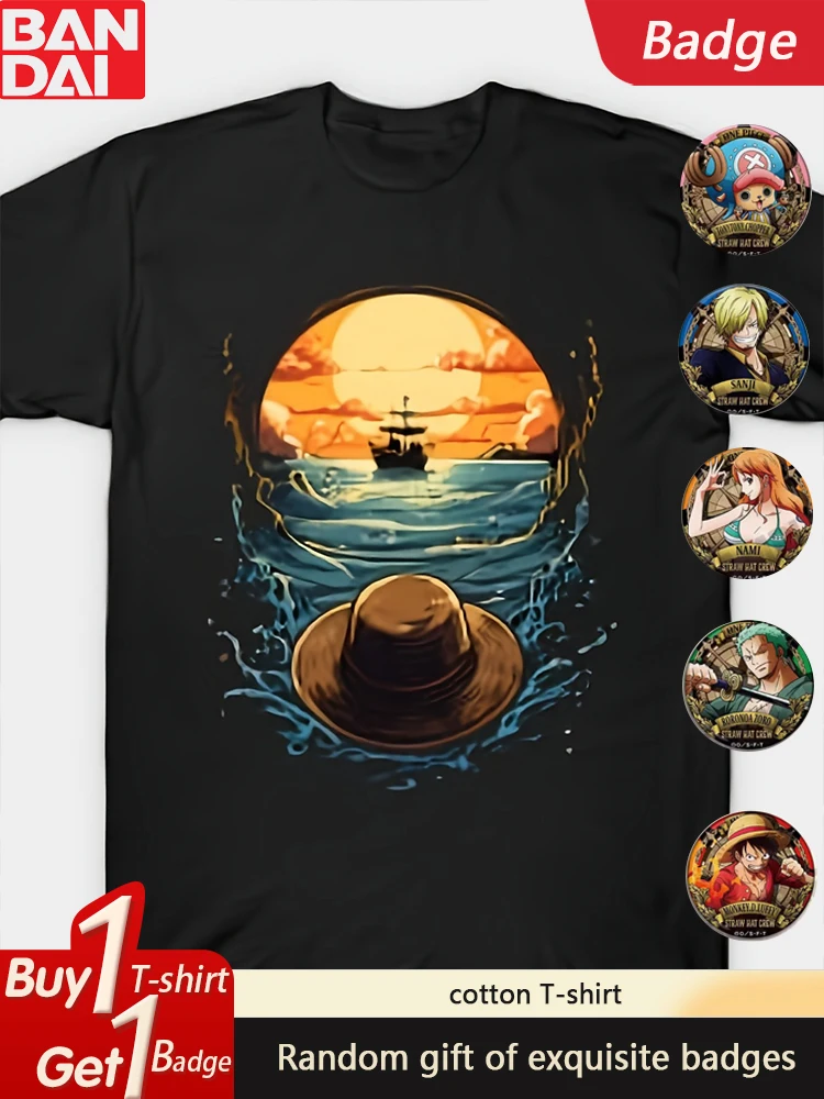 

ONE PIECE Anime Luffy Peripheral Printing Summer Short Sleeve T-Shirt 2025 Men's and Women's Fashion Cotton T-Shirt