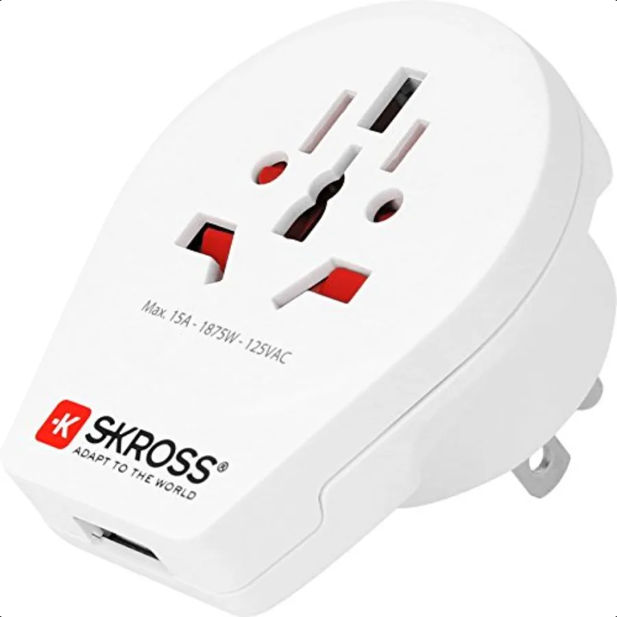 

World to USA USB Travel Adaptor White