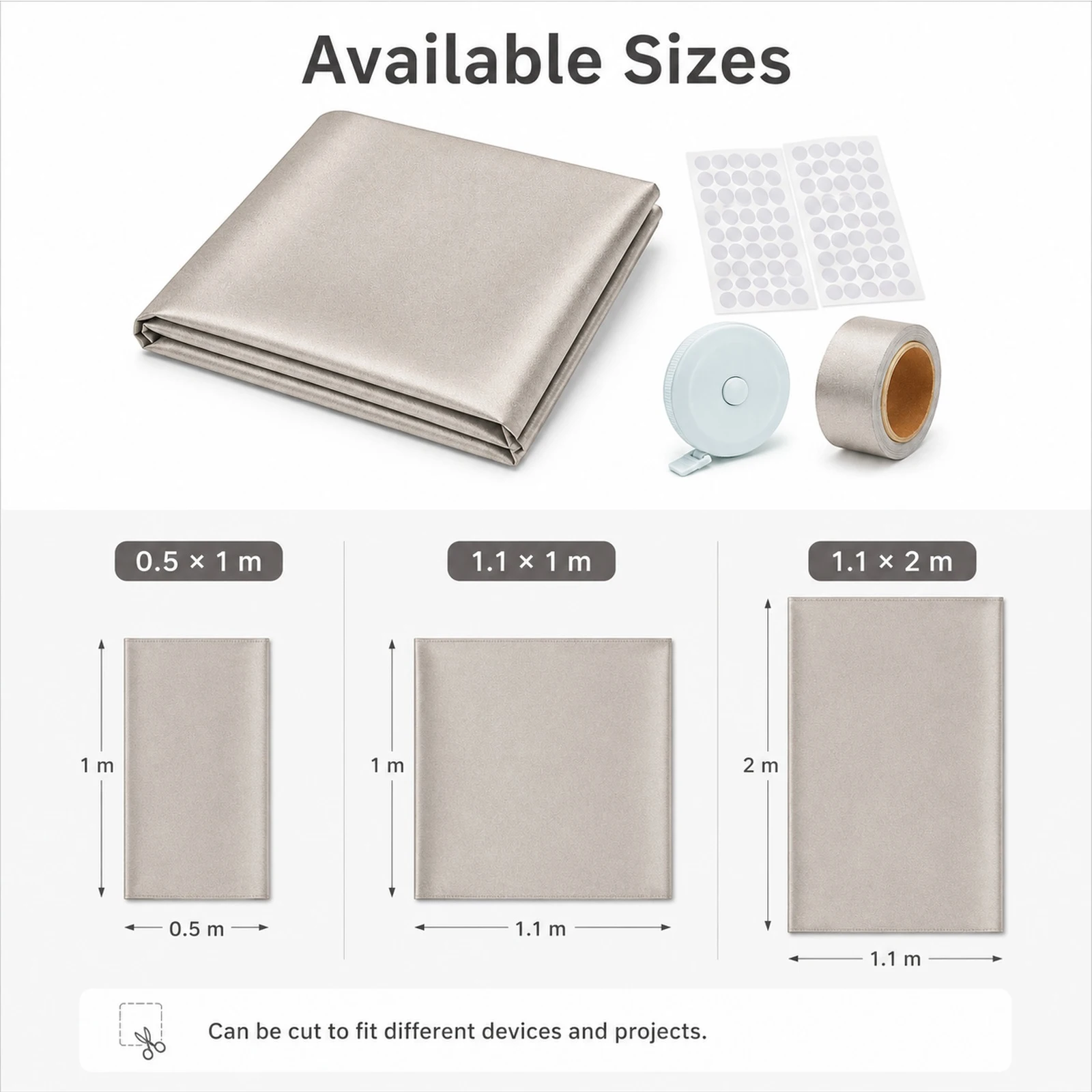 1-2m Protection Fabric Anti Radiation Blocking Signal Wifi EMI High-Shielding Conductive Fabric Cloth with Conductive Tape