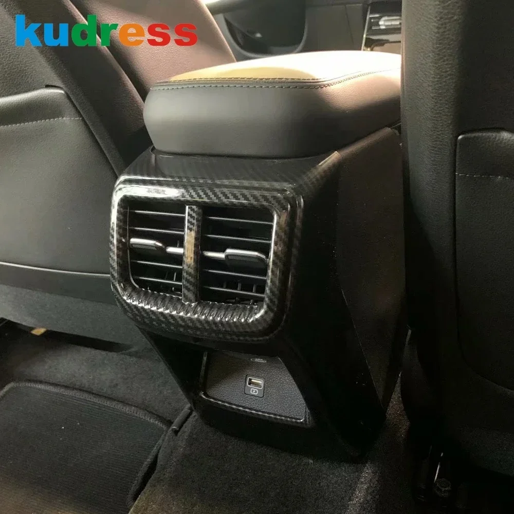 Car Armrest Box Rear Air Condition Vent Outlet Cover Trim For Kia K5 Optima DL3 2021 2022 2023 2024 Carbon Interior Accessories