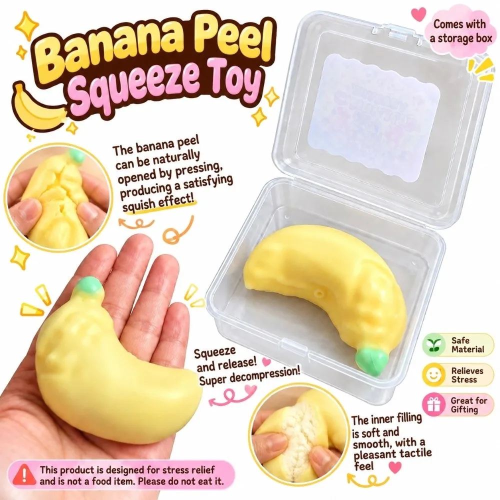 Banana Wax Cracking Squeeze Toy Crispy Feel Handmade Craft Crispy Stress Balls Crackable Texture Soft Gel Fidget Toy