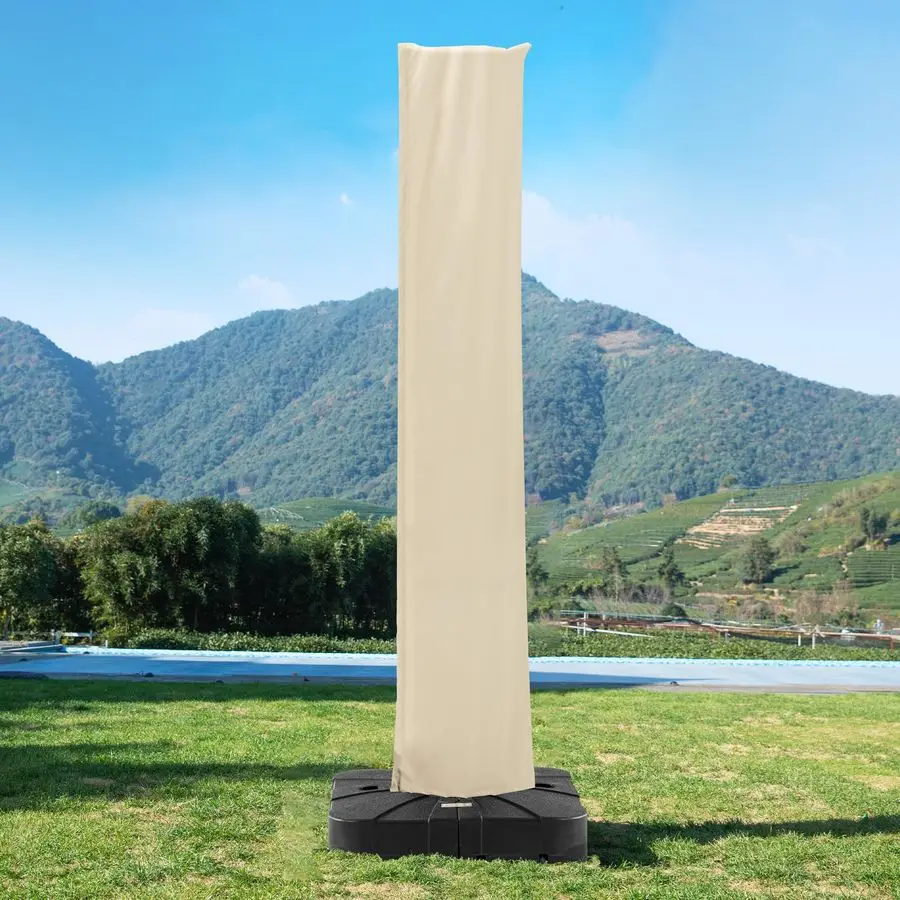

Umbrella Cover, Water Resistant Replacement Covers with Zipper and Rod Fit 913 Ft Outdoor Cantilever Umbrellas, Beige