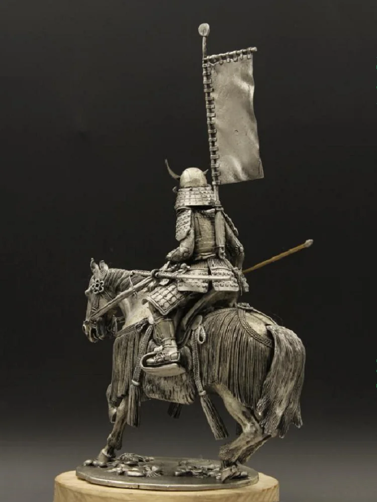 Japanese Warring States Period Samurai Mounted Samurai Figuirnes 1/18 90mm Tin Metal Ancient Soldier Model DIY Collection