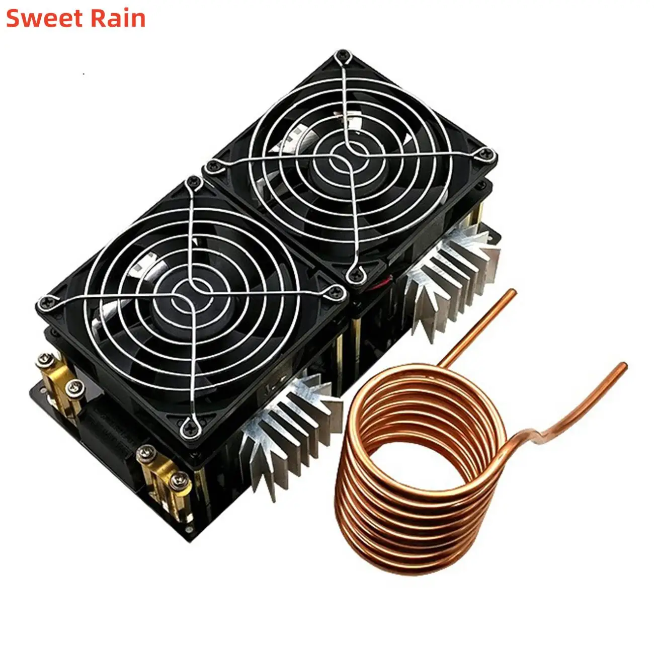 DC 12V-48V 2000W ZVS Induction Heating Board Module Flyback Driver Heater with Coil Dual Fan Power Supply Kit