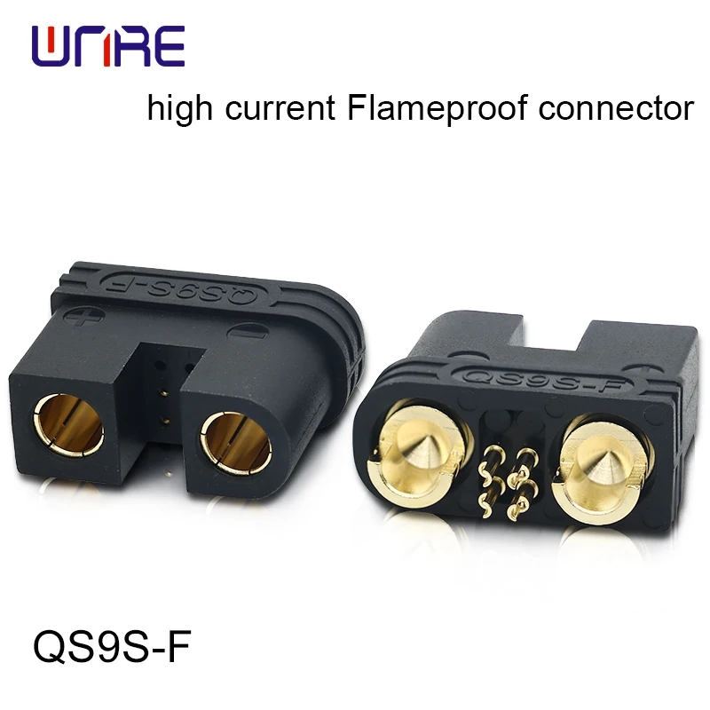 QS9S High current Flameproof Connector Gold-Plated Brass UL94-V0 for Solid-State Batteries/EV Hyperchargers/Industrial Robots