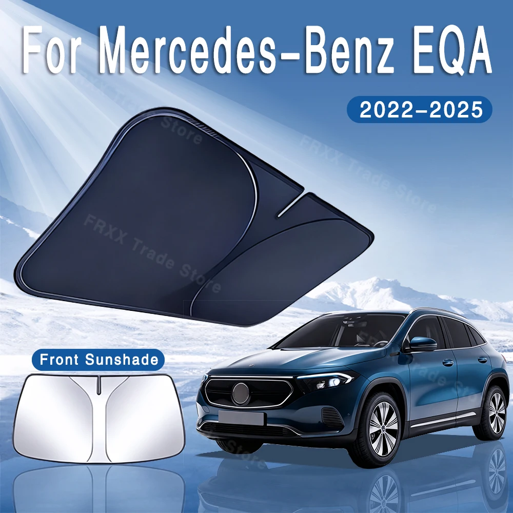 

For Mercedes-Benz EQA 2022~2025 Foldable Car Sun Visor Front Windshield Sunshade Heat Insulation Summer Cooling Auto Accessories