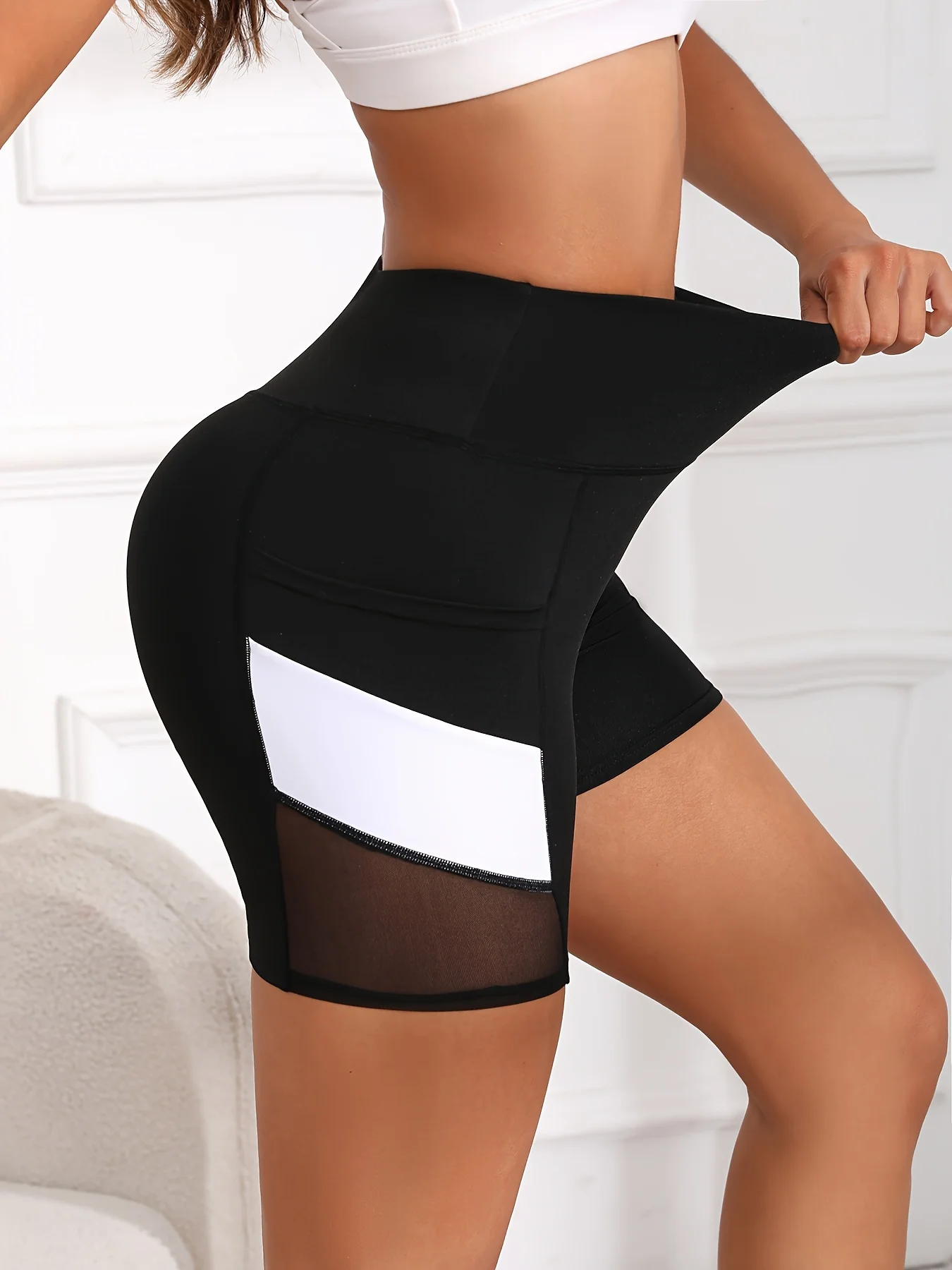 Women's Workout Shorts Ora Mesh — High Waist