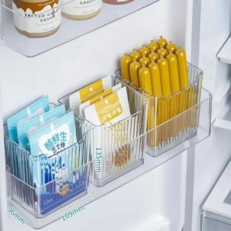 PET Plastic Transparent Fridge Storage Bin Multipurpose Refrigerator Side Door Organizer Kitchen Container