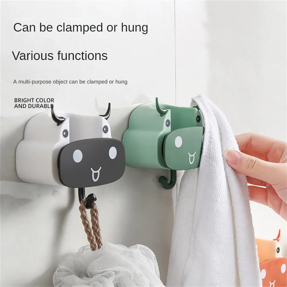 

Cute No Trace Mop Clip No Punching Wall-mounted Multifunction Water Proof Household Strong Bearing Capacity Storage Folder Mini