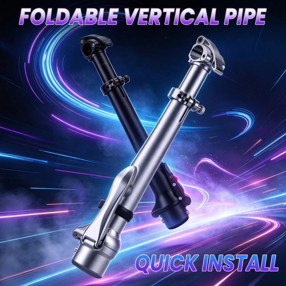 CNC Folding Bike Rise Stem, Height Adjustment Handlebar Stems For DAHON/LITEPRO/，Fit 25.4mm 28.6mm Fork, Right Folding