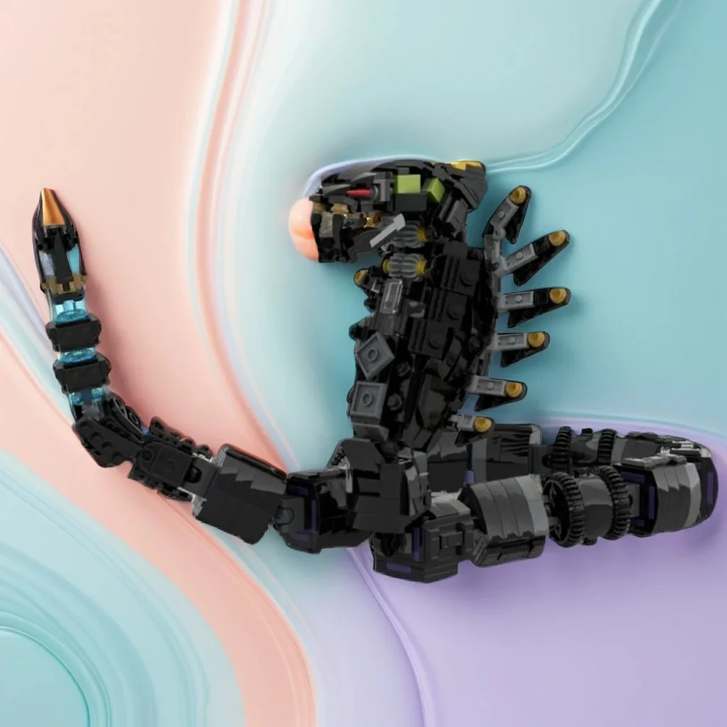 

1080 шт. MOC Horizon Forbidden West DIY Hunter's Slitherfang Machine Kit, модель строительных блоков, захватывающие игрушки на день рождения, подарок