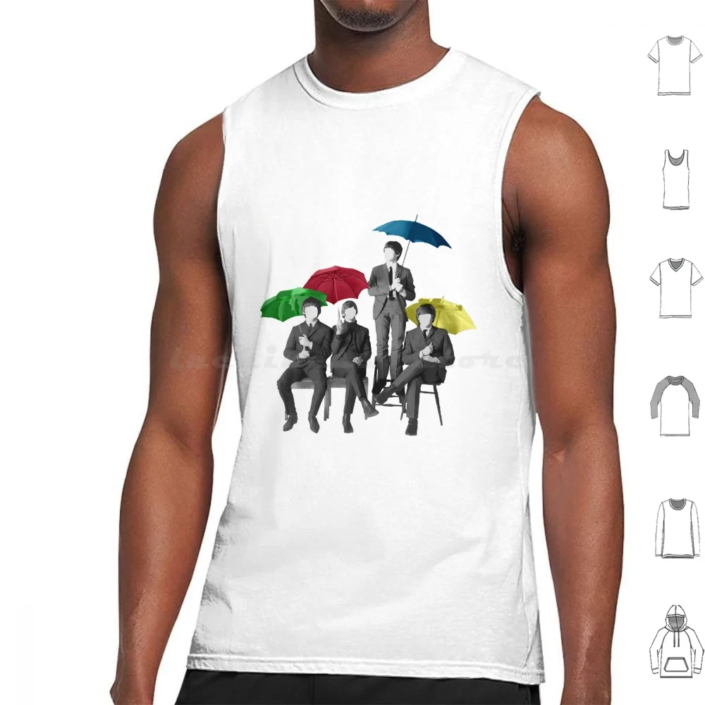 Umbrella Fab Four Tank Tops Print Cotton The 65 Umbrella Music 60s Classic Here Comes The Sun Band 70s Vintage Lyrics