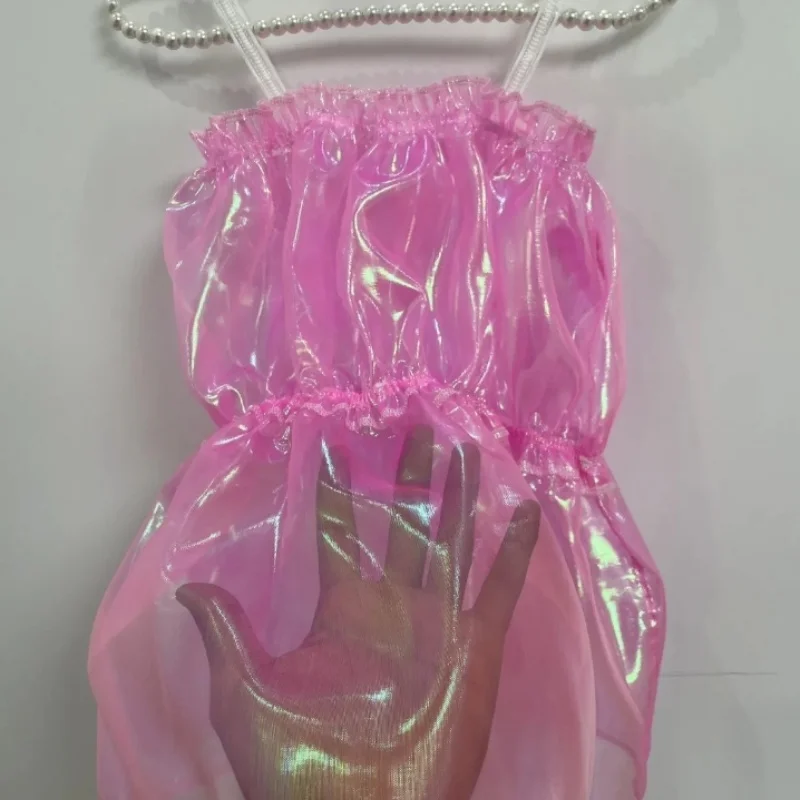 فستان الأورجانزا المجسم الوردي الشفاف مع تنورة الأميرة - الزي التنكري للرجال والكوب