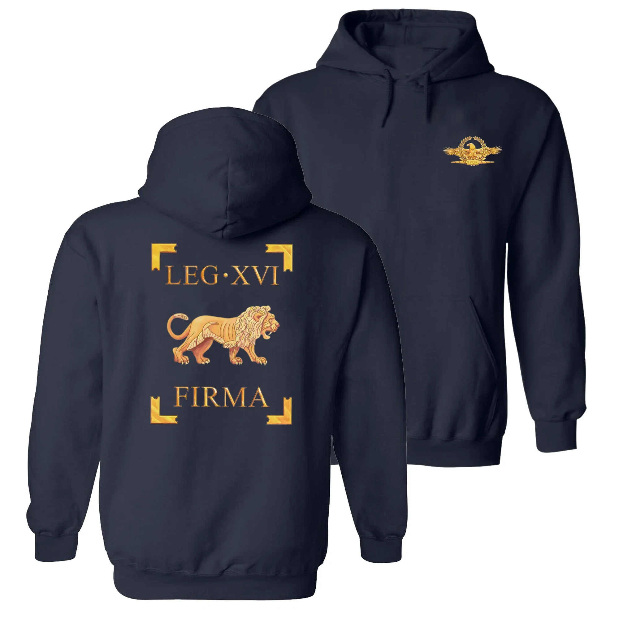 

Legio XVI Flavia Firma Lion Symbol Vexillum Roman Legion Pullover Hoodie Comfortable Cotton Casual Mens Sweatshirts Streetwear
