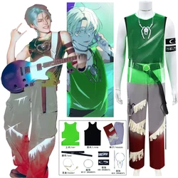Till Cosplay Alien Stage R7 Blink Gone Green Vest Outfit Costume Wig Armband Prop Necklace Decor Unisex Pants Performance Suit