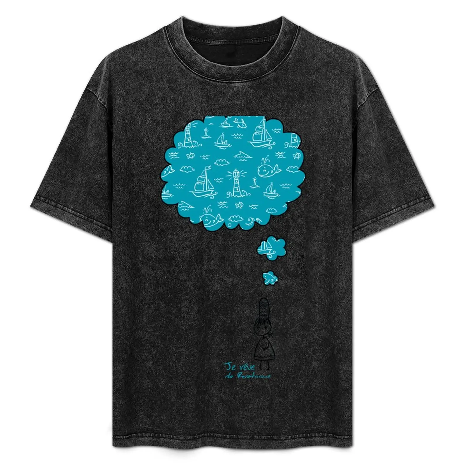 

Je rêve de Bretagne T-Shirt Vintage Style Printed Top