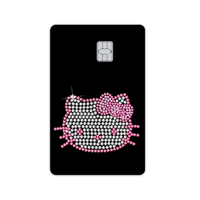 Y2k Hello Kitty Mode Credit Debetkaart Diy Stickers Kawaii Cartoon Visa Bankkaart Film Tape Skin voor Kleine Grote Geen Chip Decor